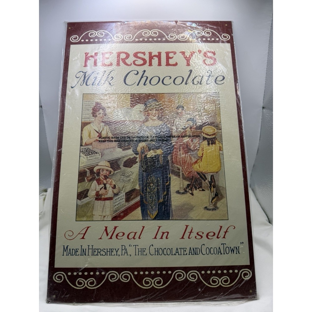 Vintage Hershey's Milk Chocolate Tin Sign 1996